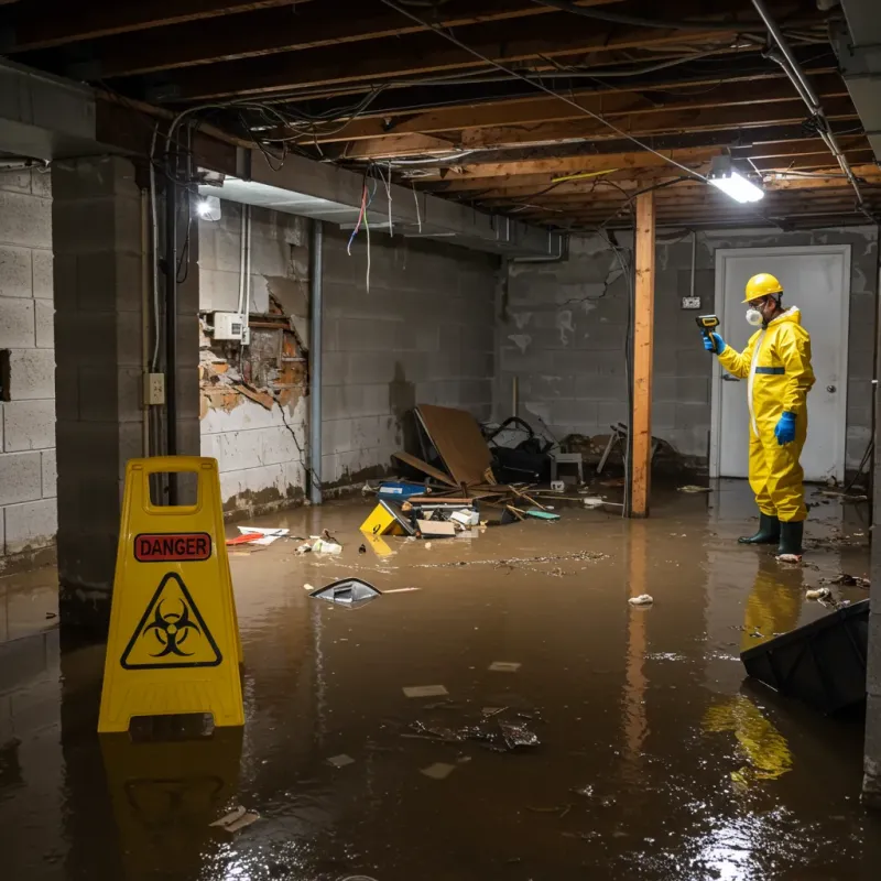 Flooded Basement Electrical Hazard in Warren County, NC Property